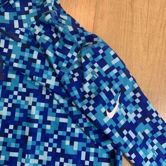 Nike Pro Dri-Fit Warm Training Scuba Hood Pullover Hoodie Blue Glitch Womens M - Picture 4 of 8